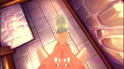 (Замка) Слугинката од Џуџиња ви помага да го измиете лицето.